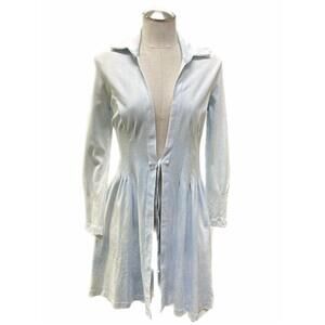 NEW ONE ESSENCE victoria knit pleated duster in dark indigo cloud